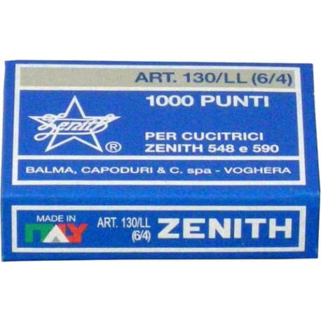 Punti metallici ZENITH 130/LL 6/4  Conf. 1000 pezzi - 0301306401