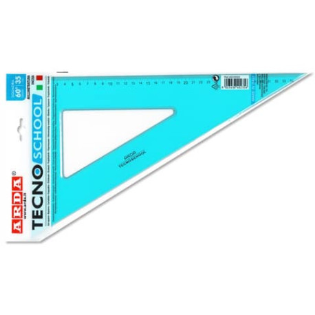 Squadra ARDA Linea Tecnoschool polistirolo termoresistente azzurro trasparente 60° cm 35 - 40235SS