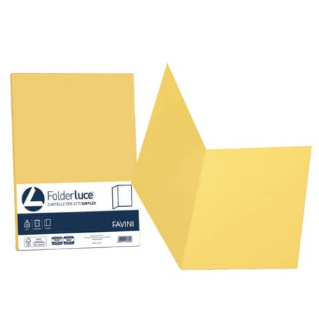 Cartellina semplice Favini FOLDER S cartoncino Simplex Luce&Acqua 200 g/m² 25x34cm giallo 53 conf.50