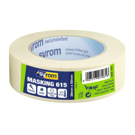 Nastro adesivo in carta Masking 615 SYROM avorio formato 38 mm x 50 m 7461