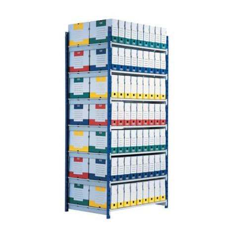 Modulo aggiuntivo per scaffalatura Paperflow ad incastro RANG'ECO regolabile - 5 ripiani blu - K6051