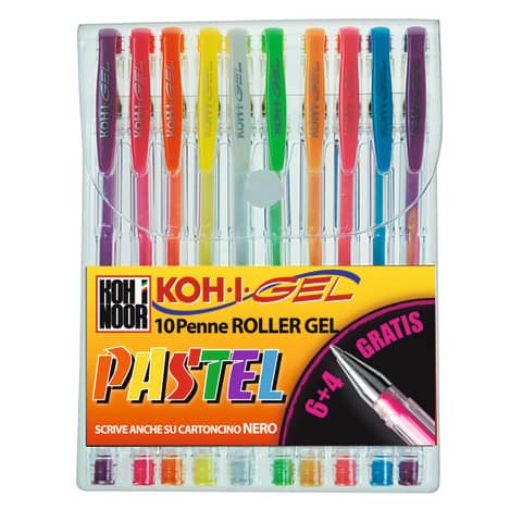 Penne gel colori profumati KOH-I-NOOR 0,7mm assortiti conf.10 - NAGP10F