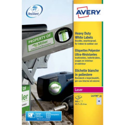 Etichette resistenti in poliestere bianco AVERY 45,7 x 21,2mm 20 fogli - L4778-20