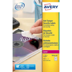 Etichette anti manomissione AVERY 63,5 x 29,6mm 20 fogli - L6114-20