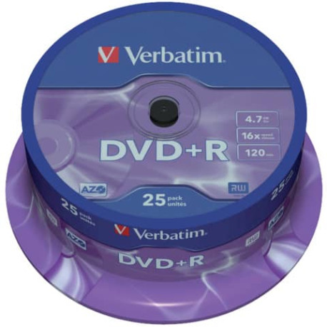 DVD+R Verbatim 16x 4.7 GB  Conf. 25 pezzi - 43500