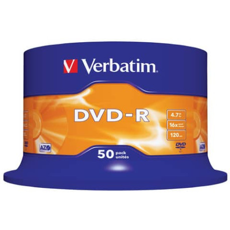 DVD-R Verbatim 16x 4.7 GB  in confezione da 50 dvd-r - 43548