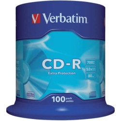 CD-R Extra Protection Verbatim 700 MB  in confezione da 100 cd-r - 43411