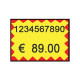 Etichette per prezzatrice Printex f.to 26x19 mm giallo/rosso permanenti conf 10 rotoli da 600 etich.