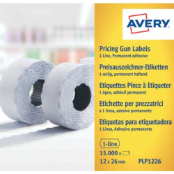 Rotolo 1500 etichette per prezzatrici permanenti AVERY 12 x 26mm PLP1226