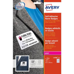 Badge adesivi in seta acetata AVERY 63,5x29,6mm 20 fogli - L4784-20