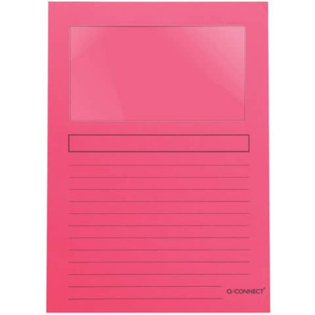 Cartellina con finestra Q-Connect Ordo 22x31 cm 120 g/m² fucsia Conf. 50 pezzi - KF15245