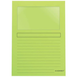 Cartellina con finestra Q-Connect Ordo 22x31 cm cartoncino 120 g/m² verde Conf. 50 pezzi - KF15247