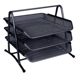 Set 3 Vaschette portadocumenti Q-Connect 27,8x27,5x35 cm nero KF00823