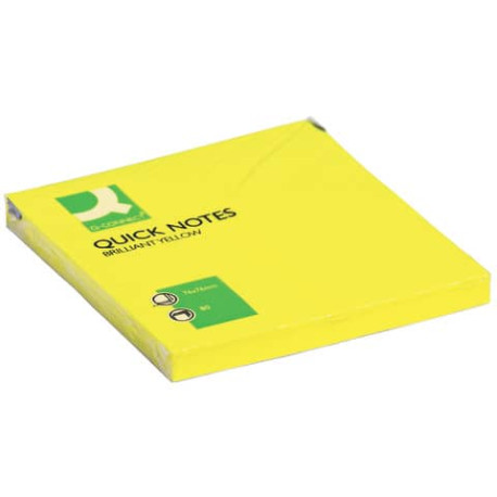 Foglietti riposizionabili Q-Connect 70 giallo neon 76x76 mm 6 blocchetti da 75 ff - KF10514