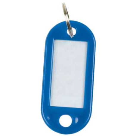 Targhetta portachiavi Q-Connect standard in plastica 5x2,2 cm blu Confezione da 10 pezzi - KF10872