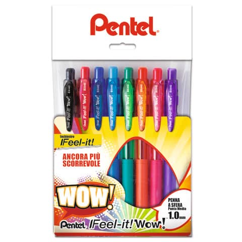 Penna Blu Colori Pastello A Scatto Assortiti