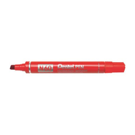 Marcatore permanente Pentel N60 punta a scalpello 3,9-5,7 mm rosso N60-B