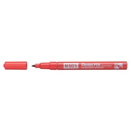 Marcatore permanente Pentel Pen N50S punta conica 3.8 mm rosso N50S-B