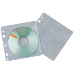 Tasca per CD/DVD Q-Connect polipropilene 120my con foratura conf. da 40 pezzi - KF02208