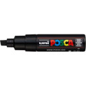 Marcatore a tempera POSCA Uni-Ball punta a scalpello 8 mm nero M PC8K N