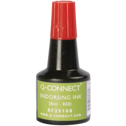 Inchiostro per timbri Q-Connect senza olio 28 ml rosso KF25108