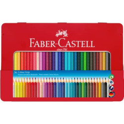 Matite colorate Faber-Castell Colour Grip  assortiti astuccio di metallo da 36 - 112435