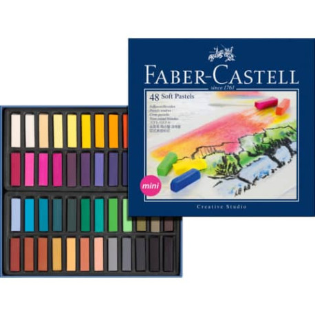 Crete morbide Faber-Castell Soft Pastels Creative Studio mini assortiti astuccio di cartone da 48 - 