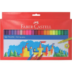 Pennarelli Faber-Castell CASTELLO standard punta fine 3 mm assortiti astuccio di cartone da 50 - 554