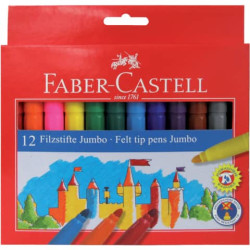 Pennarelli Faber-Castell CASTELLO Jumbo punta grossa 5 mm assortiti astuccio di cartone da 12 - 5543