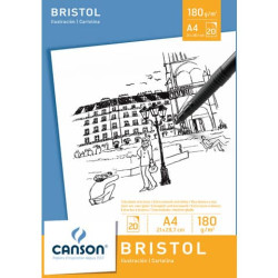 Blocco da disegno CANSON Bristol bianco 180 g/m² 20 fogli A4 C200005761