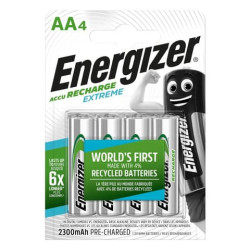 Batterie ricaricabili ENERGIZER Extreme AA - 2300 mAh conf.da 4 - E300624601