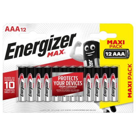 Batterie ENERGIZER Max AAA  conf. da 12 - E300103703