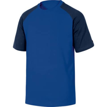 T-Shirt Mach Delta Plus bicolore girocollo manica cotone azzurro-blu - XL - GENOABMXG