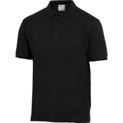 Polo da lavoro DELTA PLUS Leisure manica corta - cotone piquet - collo chiuso c/bottoni nero - XXL -