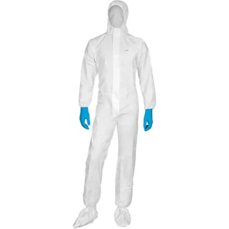 Tute da lavoro DELTA PLUS con cappuccio elasticizzata monouso - chiusura con zip PPL bianco - M - DT