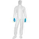 Tute da lavoro DELTA PLUS con cappuccio elasticizzata monouso - chiusura con zip PPL bianco - L - DT