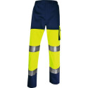 Pantaloni da lavoro DELTA PLUS ad alta visibilità - classe 2 - 5 tasche - argento giallo fluo-blu - 