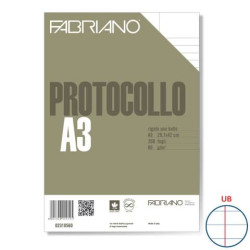 Fogli protocollo Fabriano PROTOCOLLO bianco 60 g/m² 29,7x42 cm rigato uso bollo  conf. da 200 fogli 