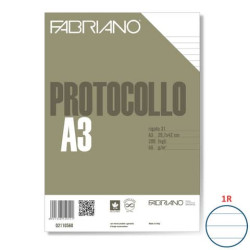 Fogli protocollo Fabriano PROTOCOLLO bianco 60 g/m² 29,7x42 cm rigato a 31 conf. da 200 fogli - 0211