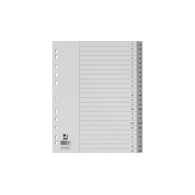 Divisori alfabetici Q-Connect A-Z 24,5x29,7 cm grigio 24 pagine KF01843 -  Lineacontabile