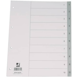 Divisore numerico Q-Connect grigio 22,5x29,7 cm ppl 1-10 KF01825