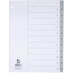 Divisore numerico Q-Connect grigio 22,5x29,7 cm ppl 1-12 KF01826