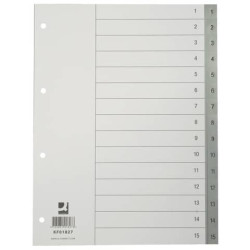 Divisore numerico Q-Connect grigio 22,5x29,7 cm ppl 1-15 KF01827