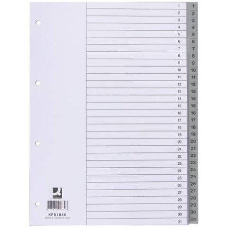 Divisore numerico Q-Connect grigio 22,5x29,7 cm ppl 1-31 KF01830