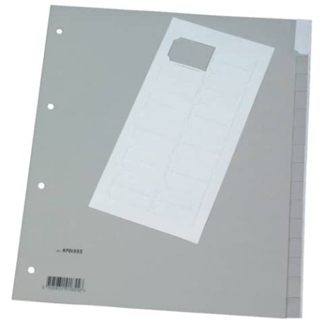 Divisore neutro Q-Connect grigio XL 24x29,7 cm ppl 15 fogli KF01855