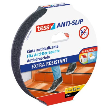 Nastro antiscivolo tesa extra forte a strappo manuale 25 mm x 15 m nero 55589-00001-11