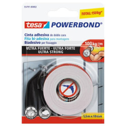 Nastro biadesivo tesa Powerbond® ULTRA STRONG 19 mm x 1,5 m bianco 55791-00002-01