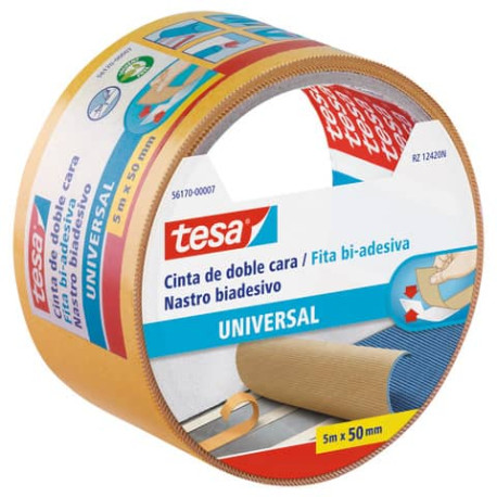 Nastro biadesivo tesa Universale strappabile a mano 50 mm x 5 m bianco 56170-00007-11