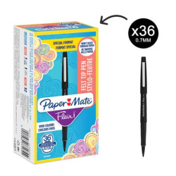 Penne punta fibra Paper Mate Flair/Nylon M 1,1 mm nero special pack 36 pezzi - 2077174