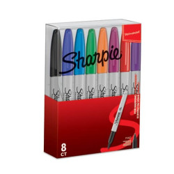 Marcatori permanenti Sharpie Fine punta conica 1 mm assortiti wallet da 8 - S0814660